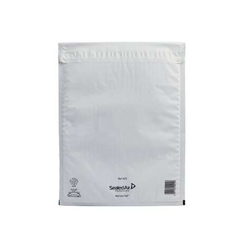 Mail Lite Tuff Bubble Lined Polyethylene Mailer Size H/5 270x360mm White (Pack of 50) 103015255