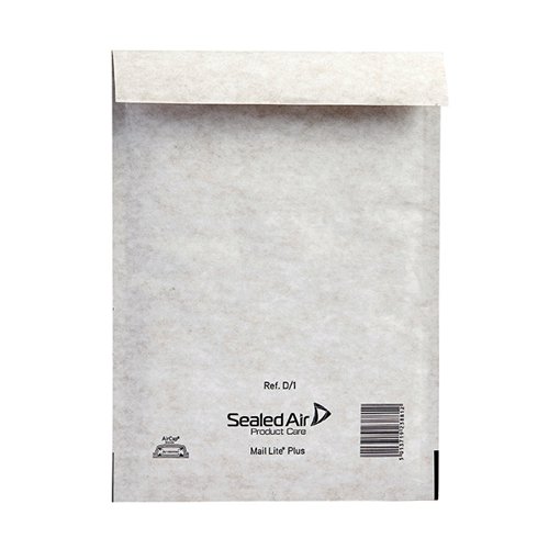 Mail Lite Plus Bubble Lined Postal Bag Size D/1 180x260mm Oyster White (Pack of 100) MLPD/1
