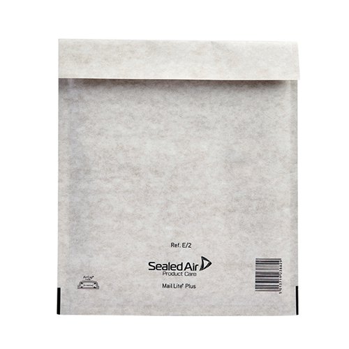 Mail Lite Plus Bubble Lined Postal Bag Size E/2 220x260mm Oyster White (Pack of 100) MLPE/2
