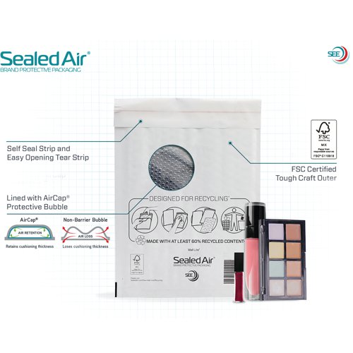 Mail Lite Bubble Postal Bag White B00-120x210 (Pack of 100) 101097839 Sealed Air Ltd