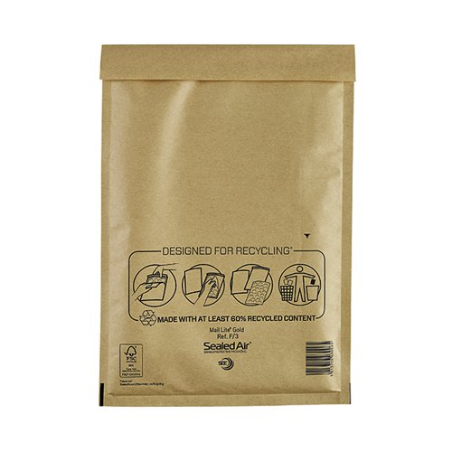 Mail Lite Bubble Postal Bag Gold F3-220x330 (Pack of 50) 101098095