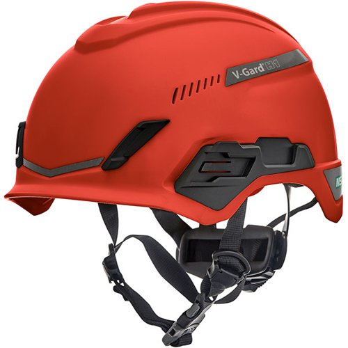 MSA V-Gard H1 Tri-Vented Safety Helmet Red