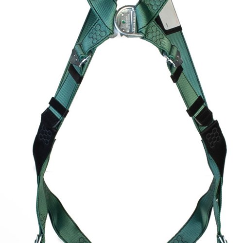 MSA V-Form Full Body Back Chest D-Ring Qwik-Fit Safety Harness Green Standard