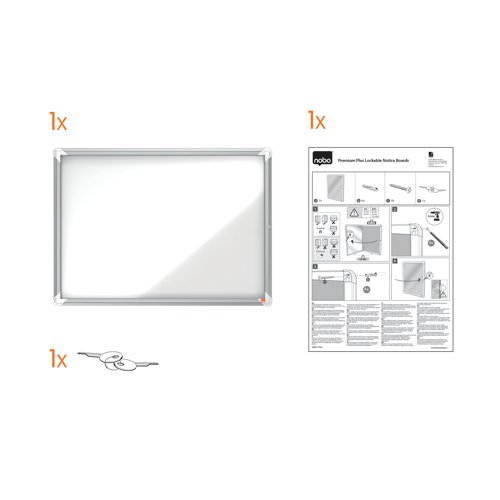 Nobo Premium Plus Magnetic Lockable Notice Board 8xA4 1902559 NB06390 Buy online at Office 5Star or contact us Tel 01594 810081 for assistance