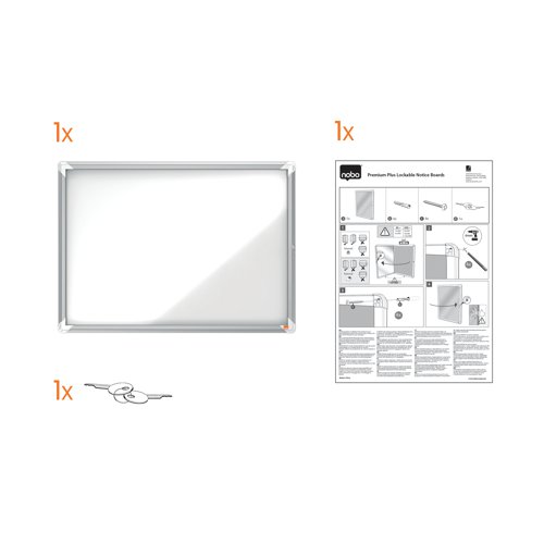 Nobo Premium Plus Outdoor Magnetic Lockable Notice Board 4xA4 1902577 - ACCO Brands - NB06403 - McArdle Computer and Office Supplies