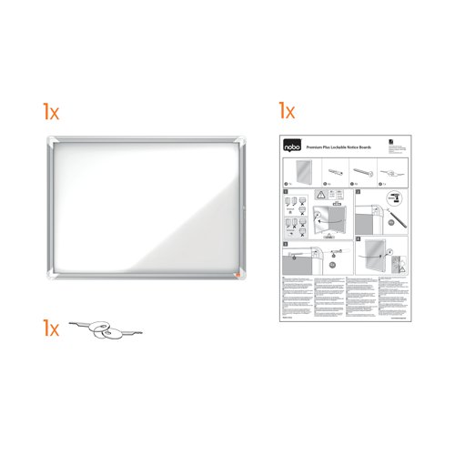 Nobo Premium Plus Outdoor Magnetic Lockable Notice Board 8xA4 1902579 NB06405 Buy online at Office 5Star or contact us Tel 01594 810081 for assistance