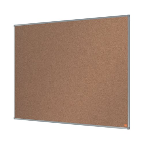 Cork notice board with an anodised aluminum trim and fixed by a through corner wall mounting. Excellent Cork notice board surface to pin and display your notices. Size: 1200x900mm.