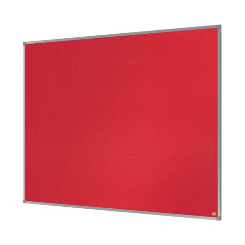 Felt notice board with an anodised aluminum trim and fixed by a through corner wall mounting. Excellent felt notice board surface to pin and display your notices. Size: 1200x900mm.