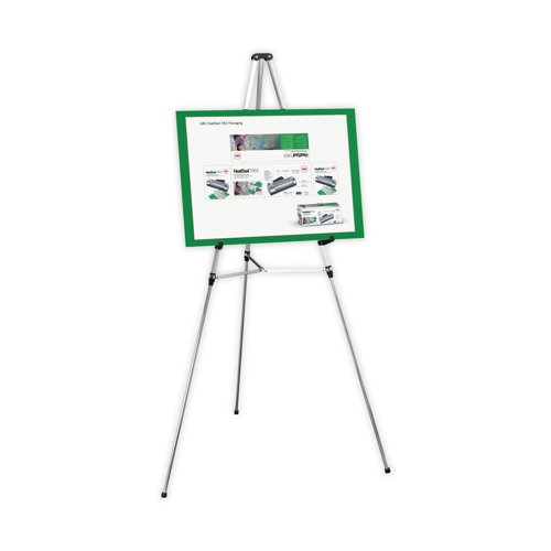 Display photographs, plans, graphs, signs and message boards with this lightweight Nobo Telescopic Display Easel. The tripod legs are made of lightweight aluminium and feature telescopic extension from 1m to 1.65m. They feature cross-braces for added stability and can be adjusted for use on uneven floors. Despite weighing just 1.6kg, the Telescopic Display Easel can carry up to 12kg. The included carry bag makes it easy to transport to presentations and pitches.