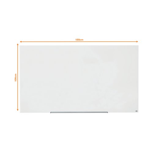 Glass magnetic whiteboard with a sleek and stylish appearance and removable whiteboard pen tray. The InvisaMount™ system makes installation easy with fixings neatly concealed behind the board. The glass magnetic whiteboard surface delivers ultra-erasability with the highest resistance to ink stains, pen marks, scratches and dents. Size: 1900x1000mm.