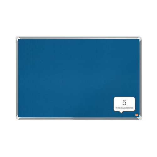NB60864 Nobo Premium Plus Felt Notice Board 1800 x 1200mm Blue 1915192