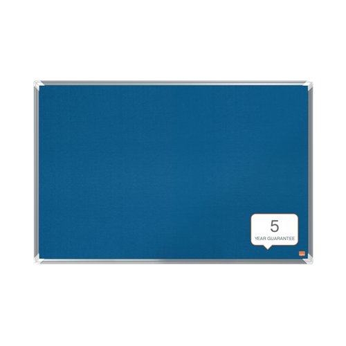 Nobo Premium Plus Felt Notice Board 2400 x 1200mm Blue 1915193 Pin Boards NB60865