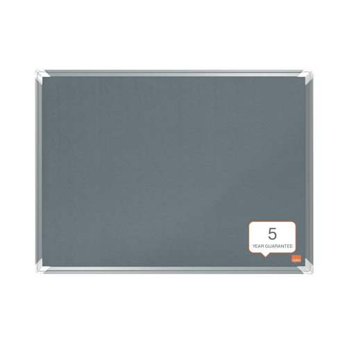 Nobo Premium Plus Felt Notice Board 1200 x 900mm Grey 1915196 NB60868 Buy online at Office 5Star or contact us Tel 01594 810081 for assistance