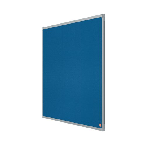 Felt notice board with an anodised aluminum trim and fixed by a through corner wall mounting. Excellent felt notice board surface to pin and display your notices. Size: 900x600mm.