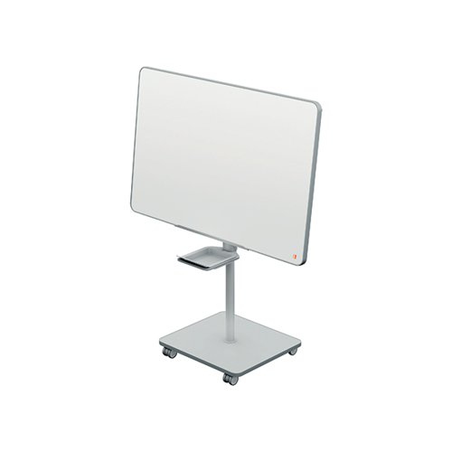 The Move & Meet Mobile Flipchart easel is the ideal mobile collaboration tool which is easily configured. The easel has a removable, double-sided, magnetic whiteboard with a contemporary, curved corner design. It can be used on a desktop or mounted on the easel stand in a portrait or landscape format. Standing or sitting with simple height adjustment, lockable castors and extending arms, this easel creates an extended display area for collaboration. Supplied with a whiteboard pen and integrated removable whiteboard accessory tray, the whiteboard measures 680 x 1040mm.
