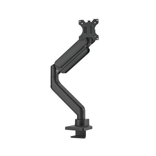 This desk mount with full motion for curved ultra-wide screens up to 49 inches. The mount features a strengthened head specifically designed for curved ultra-wide screens and to support a higher maximum weight up to 18kg (curved 14kg). The versatile tilt (90), rotate (360) and swivel (180) technology allows the mount to change to any viewing angle to fully benefit from the capabilities of the screen. Additionally, the mount has gas spring height adjustment (261-550mm) and depth adjustment (54-497mm), to create the perfect working position. Features the 180 stop mechanism, that allows you to safely adjust the mount even when it's placed close to a wall or separation panel without making contact with the wall. The smart cable management system ensures orderly routing of the cables. Suitable for screens that meet VESA hole pattern 75x75 or 100x100mm. For non-standard hole patterns, Neomounts has various VESA optional adapter plates available. The desk mount is equipped with an Quick-release VESA system and comes with both a topfix clamp and grommet for quick and easy installation. The packaging is 100% plastic free and entirely made from cardboard and paper.