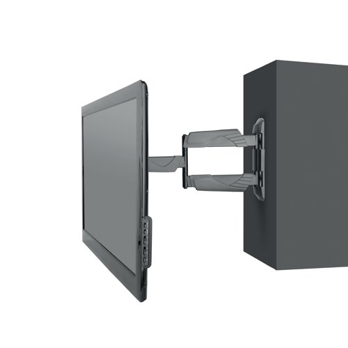 NEO44452 | This full motion wall mount is easy to install with tilt and swivel technology, allowing most viewing angles. Perfect for effortlessly pulling out the display from the wall to the desired angle when in use and returning it when finished. Supporting the weight of up to 25kg, it is compatible with televisions and monitors from 23 to 55 inches. Supplied in black.