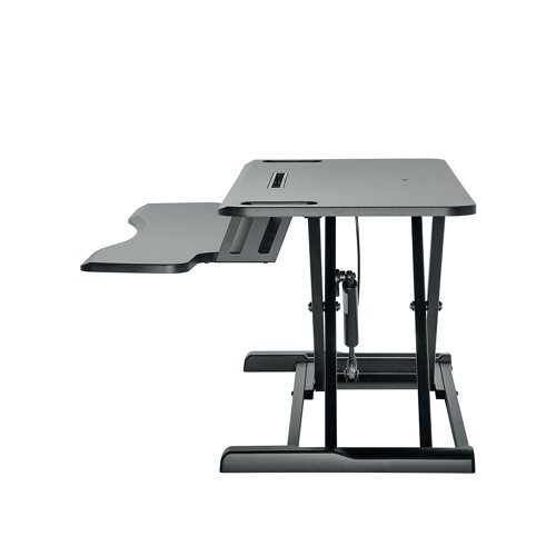 The Neomounts Sit/Stand Desktop Workstation converts a table top into a healthy sit/stand workstation. This workstation includes a spacious upper display surface and lower keyboard and mouse desk. It features spring-assisted lift mechanism that lets you switch easily between sitting and standing in just a few seconds. The ergonomic workstation offers maximum comfort, freedom of movement and productivity. It holds up to 15kg, while staying steady and solid at any height. Simple to start enjoying the health benefits of standing while you work. No assembly required comes ready to use out of the box.