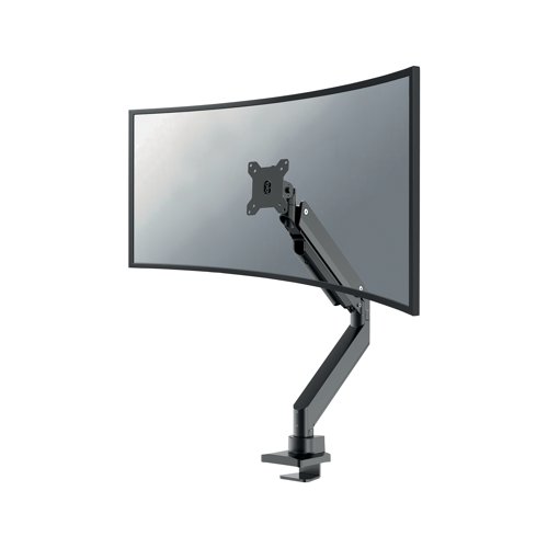 This desk mount with full motion for 10-49 inch monitor screens features unique cable management which conceals and routes cables from the mount to the screen. Supporting the weight of screens up to 18kg, this gas sprung, height adjustable mount features tilt, rotate and swivel technology, allowing most viewing angles. Supplied in black.