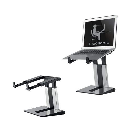 NEO44832 | The Neomounts Universal NSLS200 is a universal stand for laptops from 10-17 inches, with a maximum weight capacity of5 kg. The stand has 7 different height positions, depth adjustment and a clever folding design. The lightweight, compact design makes the stand ideal to take with you wherever you want. The open configuration ensures good ventilation of the laptop and the anti-skid silicon pads and safety ledge stopper ensure solid positioning.