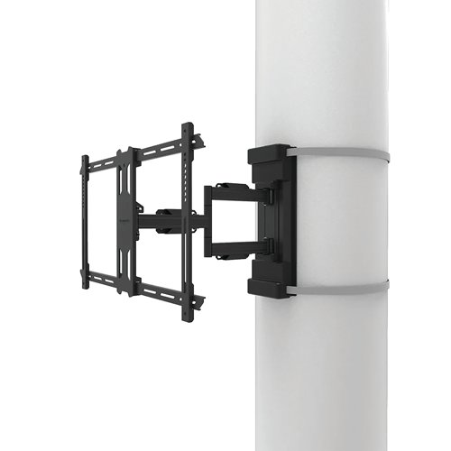 The Neomounts Select is a full motion pillar mount for screens up to 70 inches with a maximum weight capacity of 45kg. The versatile tilt (14) and swivel (90) technology allows you to create the optimum viewing angle. The mount is suitable for 250-1000mm cylinder, square and rectangular pillars. Level adjustment is available for the perfect installation. The WL40S-910BL16 has a depth of 82-590mm and is suitable for screens that meet VESA hole pattern 200x100 to 600x400mm. The pillar mount has a strap of 3500mm. The mount is equipped with metal cable management to secure any loose cables. The ratchet clamp ensures easy installation, as well as the separate magnetic spirit level tool that is included.
