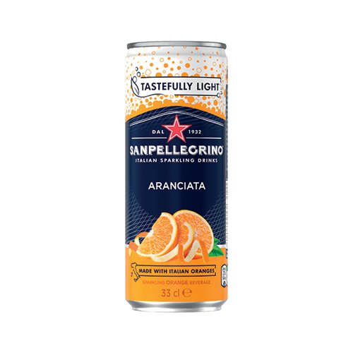 San Pellegrino Aranciata Orange 330ml Can [Pack of 24]
