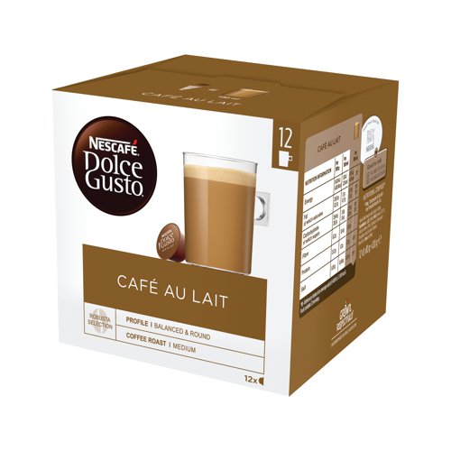 Nescafe Dolce Gusto Cafe au Lait Coffee Capsules (Pack of 48) 12235939