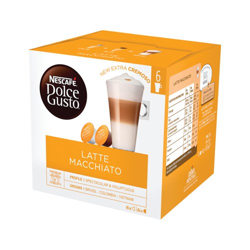 Nescafe Dolce Gusto Latte Macchiato Coffee Capsules (Pack of 48) 112416323 NL19838