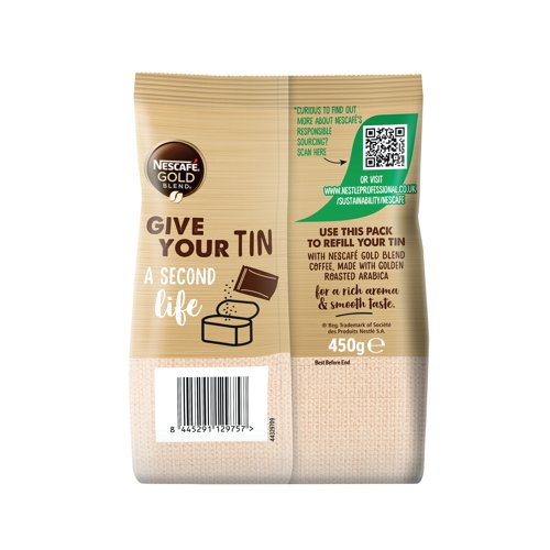 Nescafe Gold Blend 450g Refill Pouch 12578619 - Nestle - NL29757 - McArdle Computer and Office Supplies