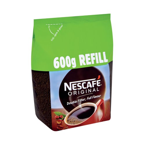 Nescafe Original Instant Coffee 600G Refill 12315643 - Nestle - NL36812 - McArdle Computer and Office Supplies