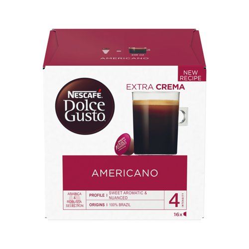 Nescafe Dolce Gusto Americano Coffee 3x16 Pods 136g (Pack of 48) 12528219 NL43963 Buy online at Office 5Star or contact us Tel 01594 810081 for assistance