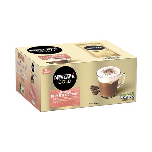 Nescafe Gold Cappuccino Unsweetened Instant Coffee Sachets (Pack of 50) 12405012