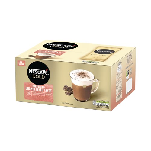 Nescafe Gold Cappuccino Unsweetened Instant Coffee Sachets (Pack of 50) 12405012 NL44473