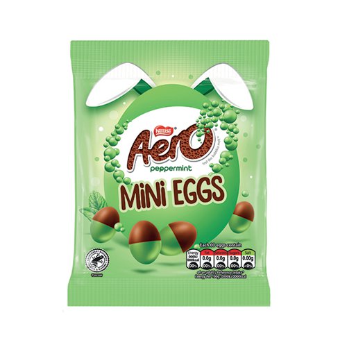 Nestle Aero Peppermint Milk Chocolate Mini Eggs Share Bag 70g 12417484
