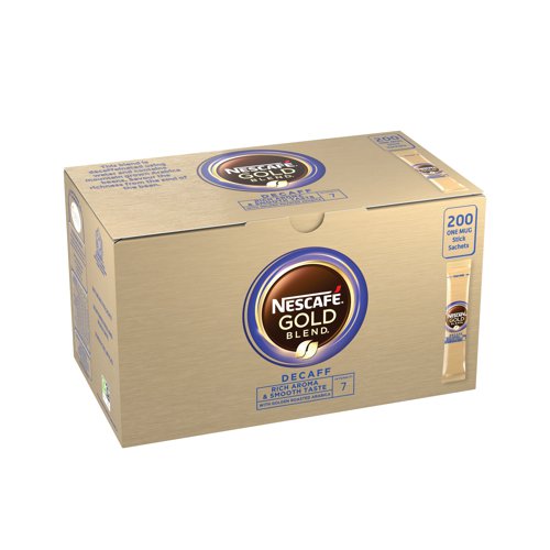 Nescafe Gold Blend Decaffeinated One Cup Coffee Sachets (Pack of 200) 12340522 - Nestle - NL72759 - McArdle Computer and Office Supplies