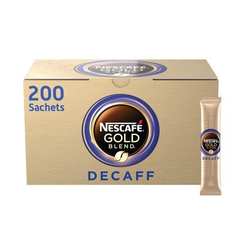 Nescafe Gold Blend Decaffeinated One Cup Coffee Sachets (Pack of 200) 12340522