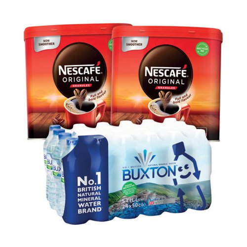 Nescafe Coffee 750g buy 2 get FOC x24 Buxton Water 50cl