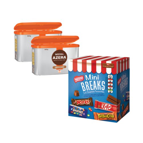 Nescafe Azera 2x500g FOC Mini Breaks Mixed Selection (Pack of 24) NL819843
