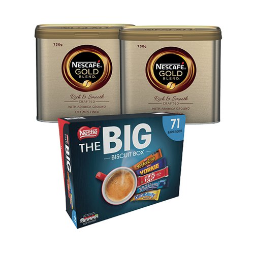 Nescafe Gold Blend Coffee 750g (Pack of 2) NL819849 FOC Nestle Biscuit