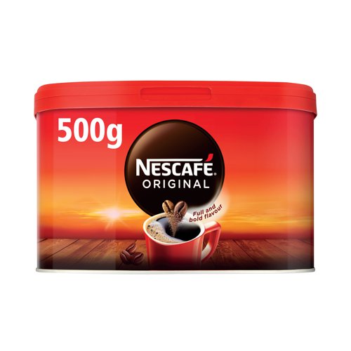 The original signature coffee from Nescafe combines medium-roast Arabica and Robusta beans to create a deep, full-bodied flavour. It is this distinctive taste that has made Nescafe Original a popular and well-loved brand, used in homes and offices all over the UK as a popular everyday coffee. Sold in a resealable 500g catering tin to lock in flavour and keep the coffee tasting fresh, this coffee will keep your workforce running at full strength.