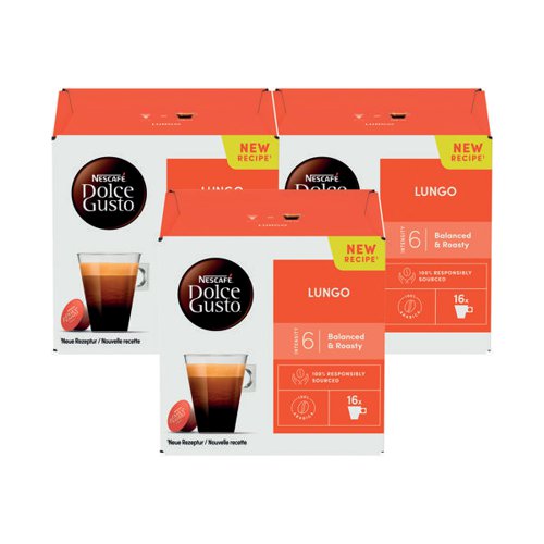 Nescafe Dolce Gusto Cafe Lungo Coffee Capsules (Pack of 48) 12562075