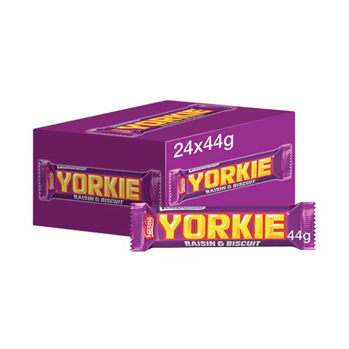 Nestle Yorkie Raisin and Biscuit Chocolate Bar 44g (Pack of 24) 12360869