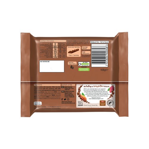 Nestle Aero Bubbly Bar Milk Chocolate Multipack 27g (Pack of 4) 12506725 - NL92034