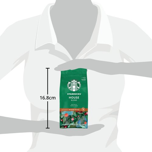 The house blend ground coffee by Starbucks is made from fine Latin American beans carefully roasted to a glistening, dark chestnut colour. It consists of 100% Arabica coffee with a wonderfully smooth medium roast flavour, rich with toffee notes. Ideal for French press and filter machines. Starbucks Medium Roast coffees are smooth and balanced. The coffee comes in protective packaging for added freshness.