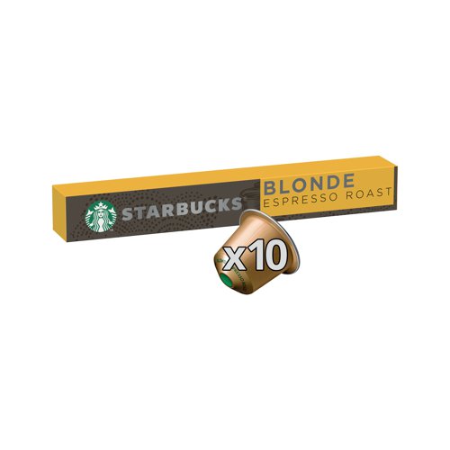 Suitable for use in Nespresso pod coffee machines, this Starbucks Blonde Espresso is a light espresso roast with a soft and mellow flavour. It combines a special blend of Latin American beans that have been carefully roasted to coax out sweet, vibrant notes.