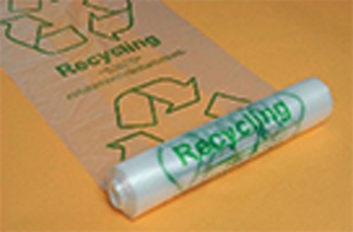 Acorn Bin Printed Recycling Bin Liner Clear Green (Pack of 50) 402573