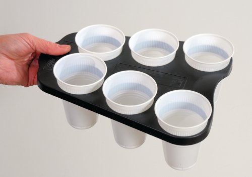 Acorn Vending Cup Tray Plastic x6 Cup Capacity Black DRINKTRAY NW44233