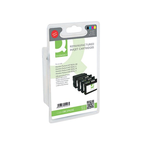 Q-Connect HP 932XL 933XL Remanufactured Inkjet Cartridges Multipack CMYK C2P42AE-COMP