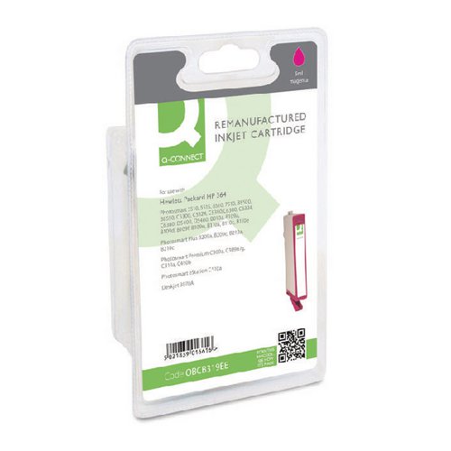 Q-Connect HP 364 Remanufactured Magenta Inkjet Cartridge CB319EE