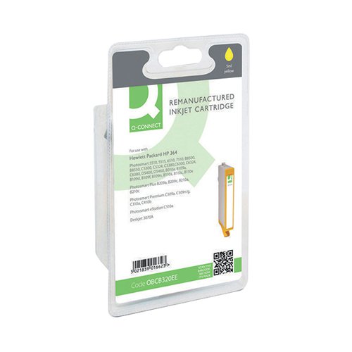 Q-Connect HP 364 Remanufactured Yellow Inkjet Cartridge CB320EE